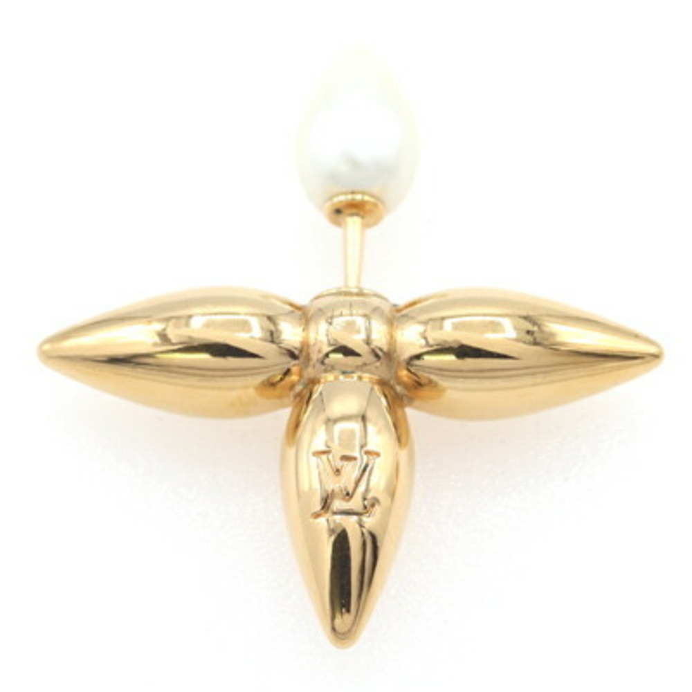 LOUIS VUITTON Gold Monogram Earrings - Picture 4 of 8
